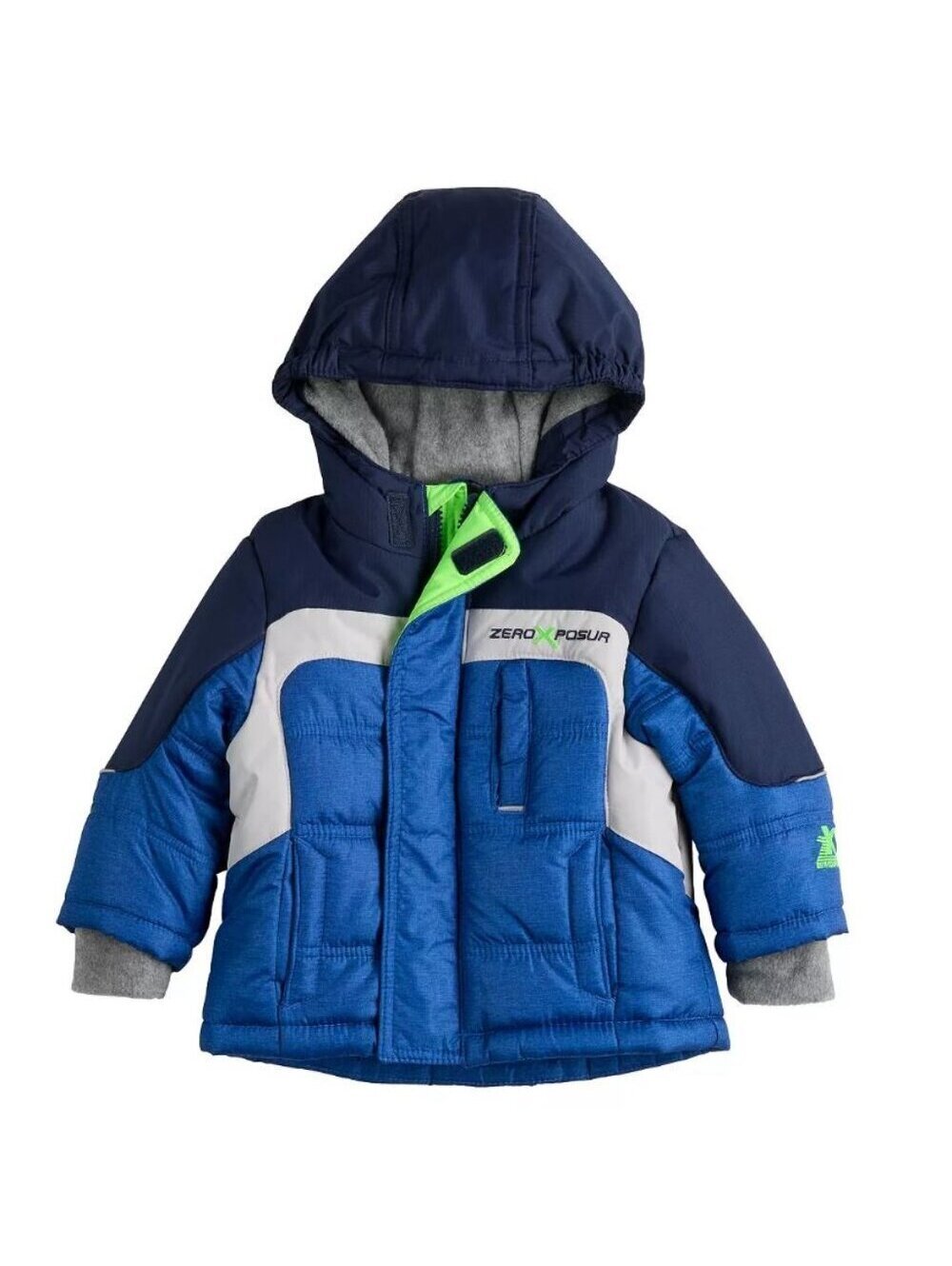 Boys Winter Jacket 18 months Blue Hooded Heavyweight Puffer Toddler ZeroXPosur
